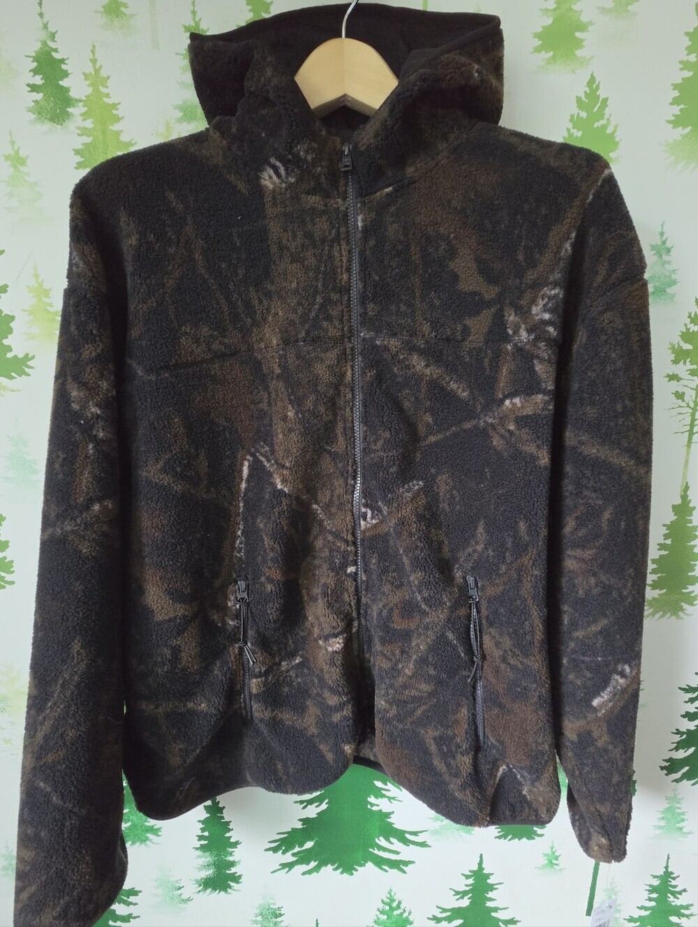 Aeropostale Forest Camo Sherpa Fleece Full-Zip Hoodie